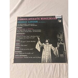 Columbia‎ George London Famous Operatic Monologues Vinyl LP ML 4999 Black Good